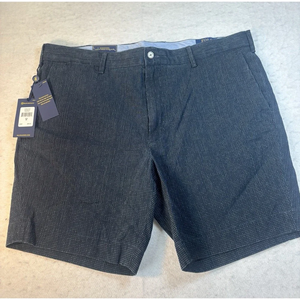 Polo Ralph Lauren Stretch Straight Fit Navy Blue Shorts Size 38 X 8 NWT $98MSRP